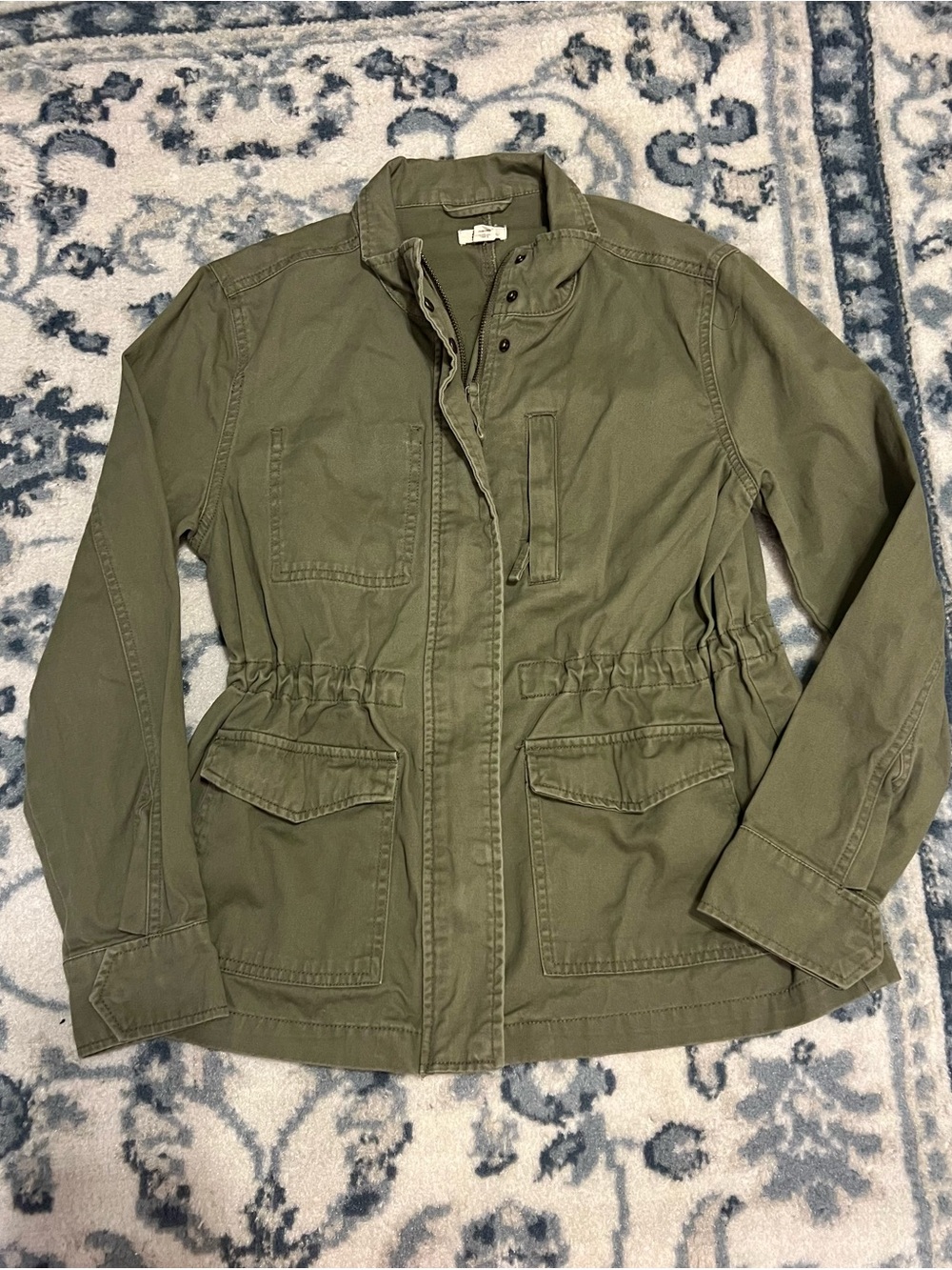a.n.a Olive Green Drawstring Waist Utility Jacket